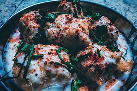 Street Food Kolkata Style Dahi Bhalla at the Most Amazing Street Food Festival at Nest in Howard Johnson Kolkata